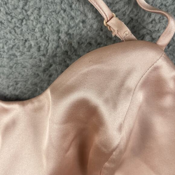 Asos Women's US 4 Pink Beige Polyester Back Zip Up Spaghetti Strap Dress - Picture 9 of 15